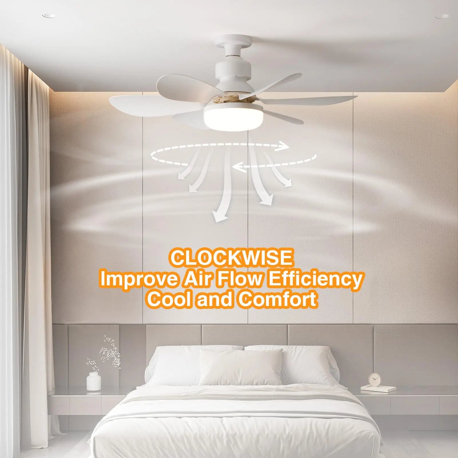 LED 40W ceiling fan light E27 with remote control for dimming, suitable for living room, study, household use, 85-265V