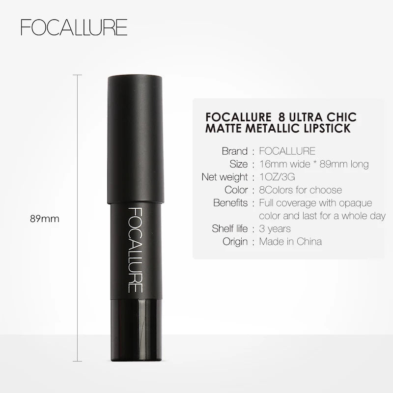 FOCALLURE 27 Colors Matte Lipstick Pencil High Crayons Gloss Long-lasting Waterproof Lip Balm Pen Lips Makeup Women Cosmetics