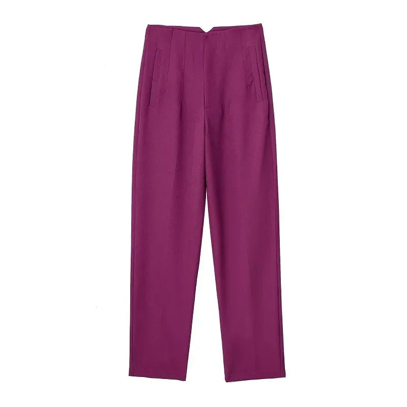 Womens High Waist Office Pants