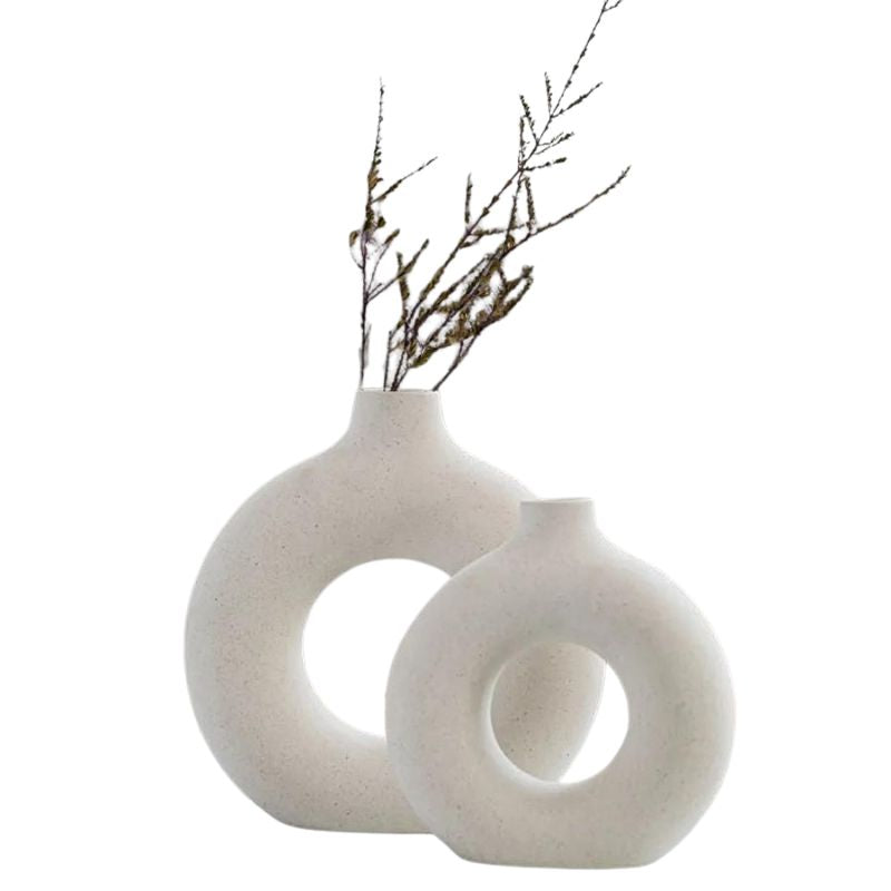 Circular Hollow Ceramic Decoration Pot